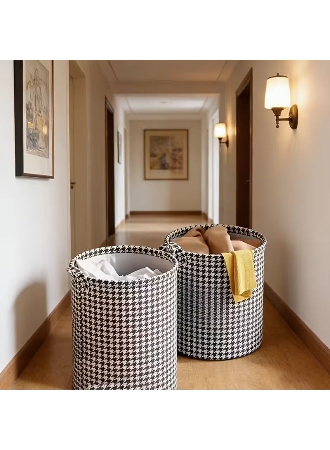 سلة غسيل قابلة للطي ذات سعة كبيرة مناسبة لـ - منظم غسيل متين وقابل للغسل مصنوع من مواد غير قماشية، مزود بمقبض، موفر للمساحة وقابل للطي للملابس وأغطية الأسرة والبطانيات - مثالي لغرفة النوم والحمام وغرفة الغسيل - Image 2